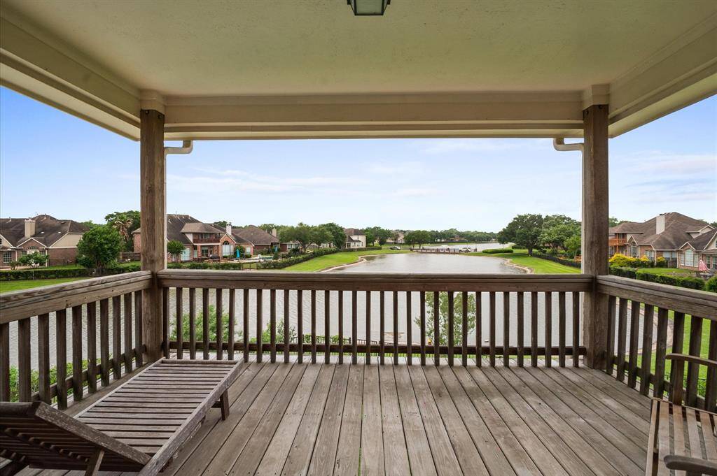 The upstairs balcony