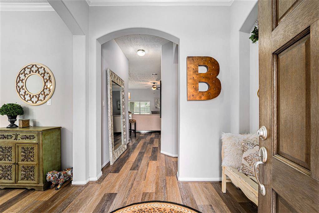 View of the welcoming entry with beautiful flooring.