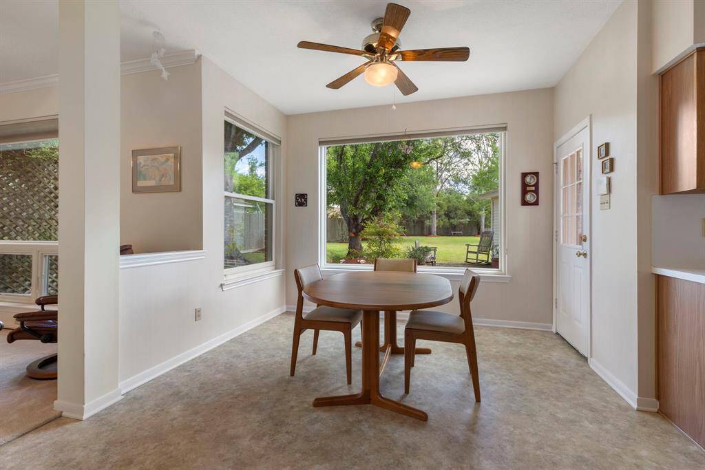 The peaceful and serene view of the gorgeous back yard is highlighted with the large Andersen picture window. The home is extremely quiet and efficient with the replacement of the windows.