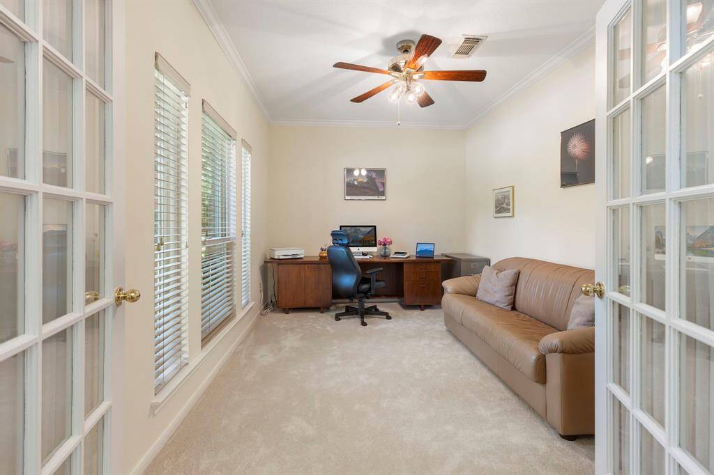 At the left of the entry, you have a versatile formal living room, private office or optional 4th bedroom.