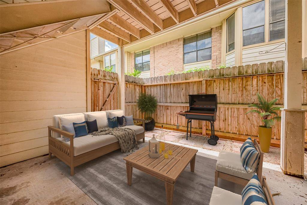 Step out onto your own expansive private patio, where you can unwind or tackle tasks surrounded by the beauty of nature on a gorgeous day. Enjoy the fresh air and sunshine as you embrace the perfect setting for relaxation or productivity! Virtually enhanced