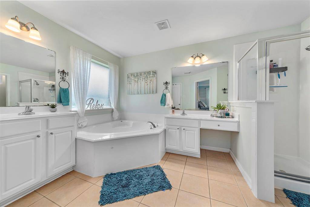 Primary Bath has separate shower and bathtub