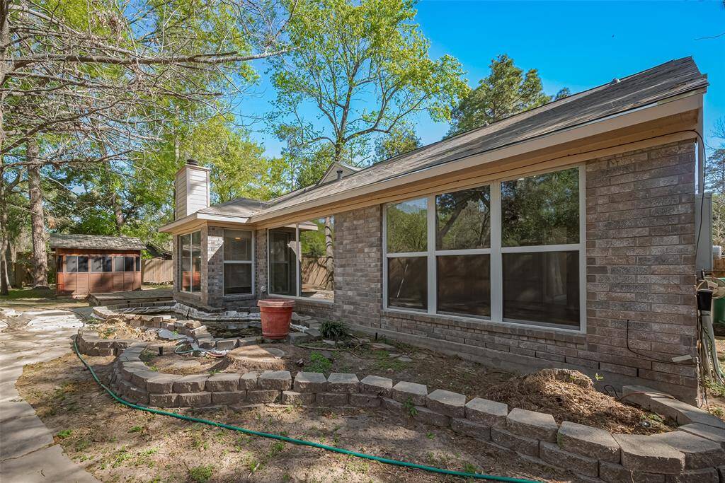 Back of the house has brick exterior