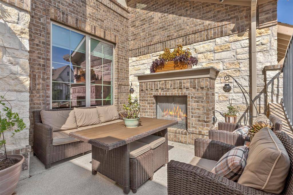 Cozy courtyard with gas fireplace