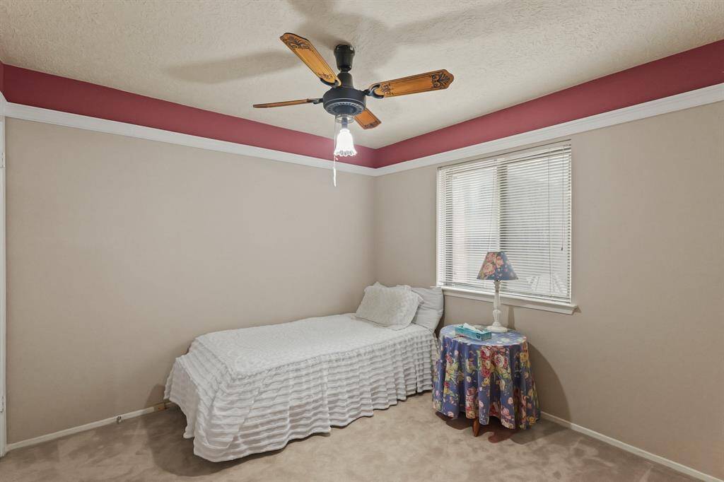 Bedroom #3. Unique painted ceiling accent.