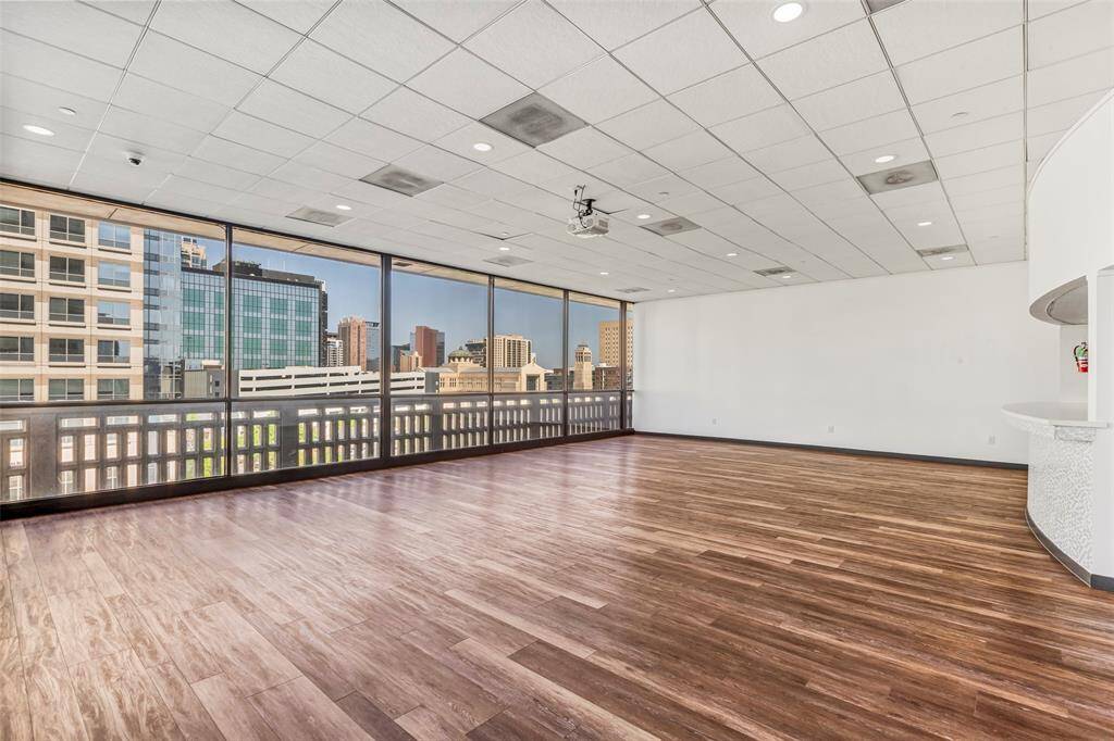The Skyline Party Room, with its floor-to-ceiling glass walls, provides event guests with an unmatched view of the Downtown Skyline!