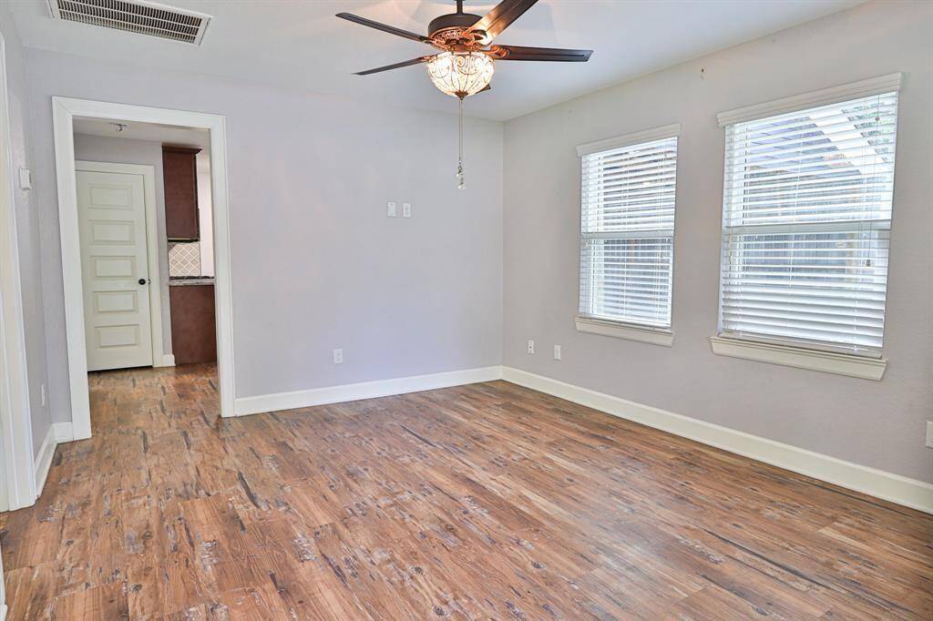 The large windows bring in abundant natural light.