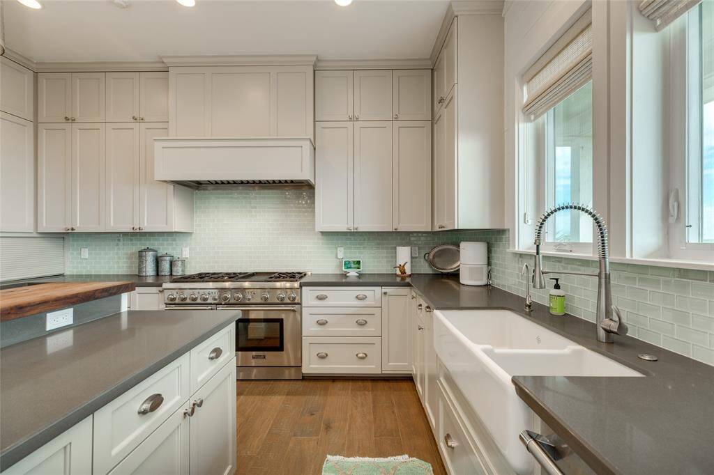 Custom cabinetry extends to the ceiling