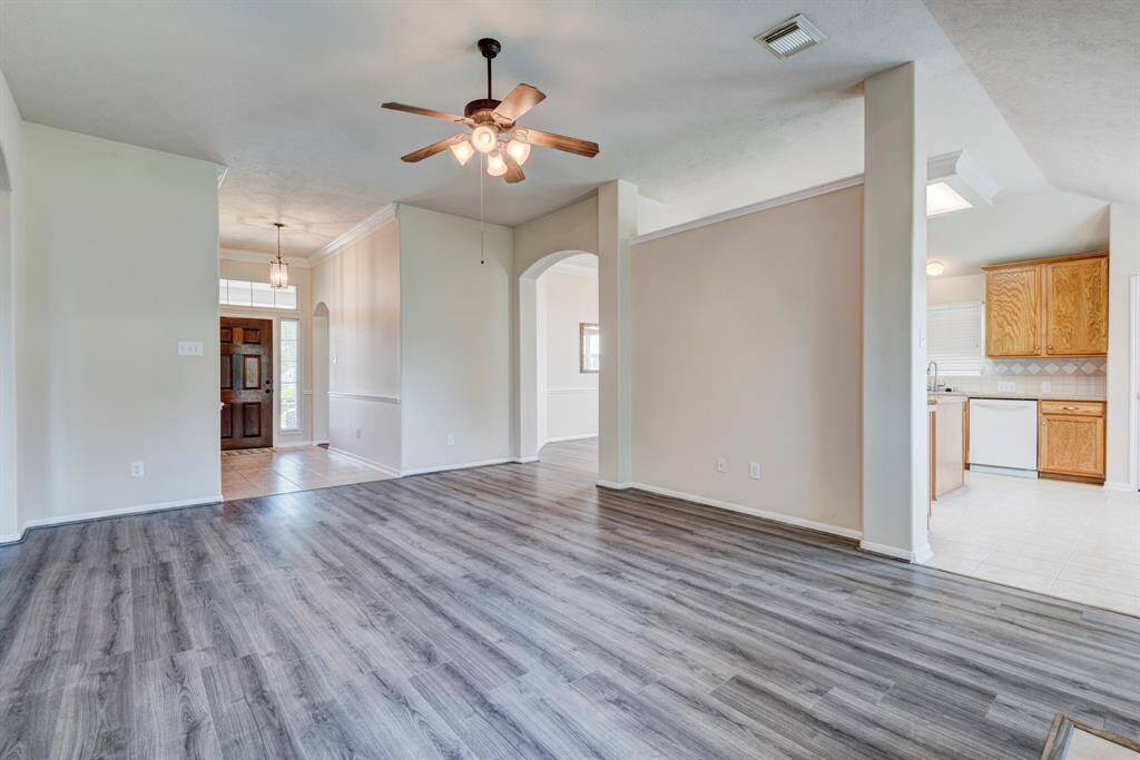 The living area is just off the kitchen and breakfast area.