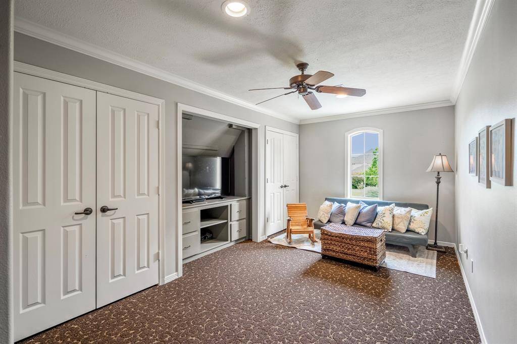 Upstairs media room for entertaining.