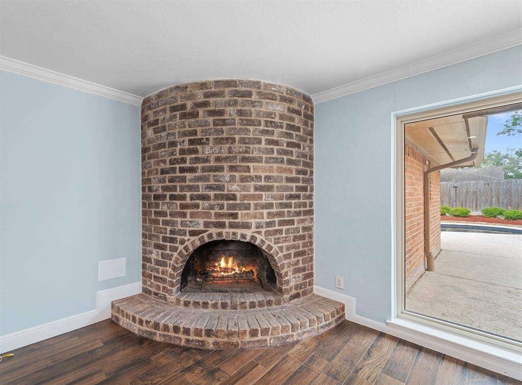 Elegant stone fireplace that will keep you warm this winter!