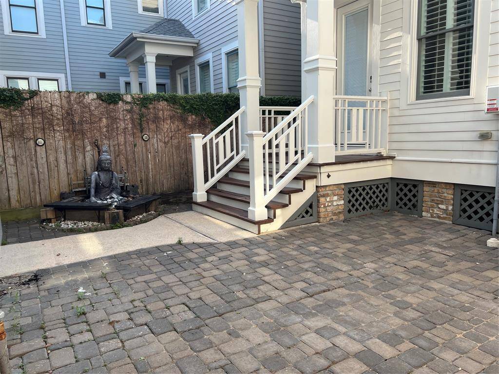 Backyard is paved, low maintance