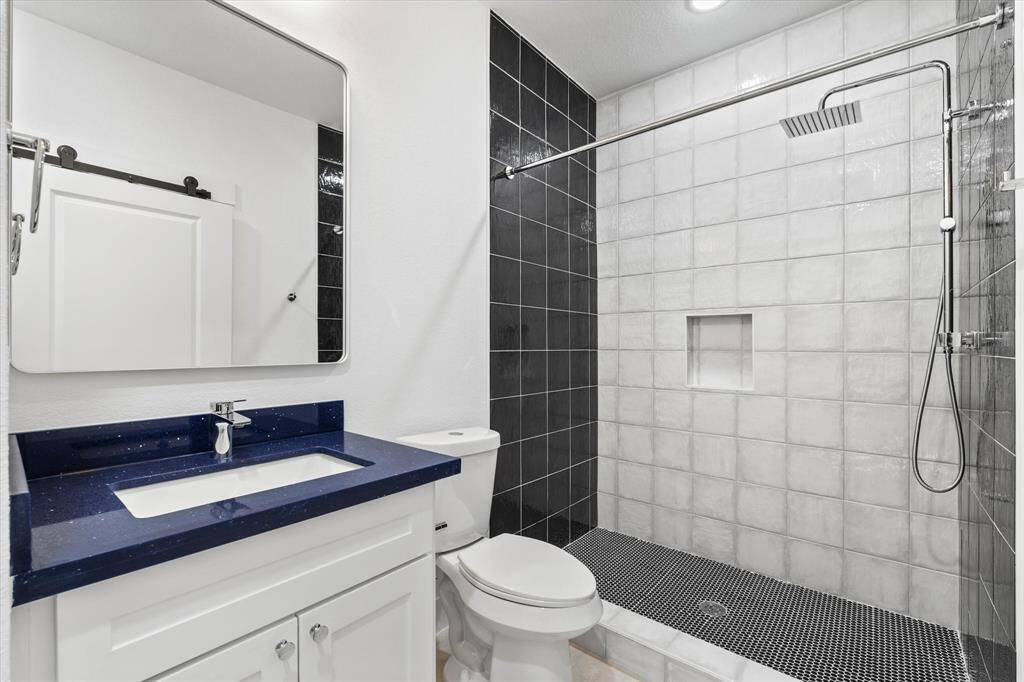 Find a powder bath conveniently located on the first floor.
