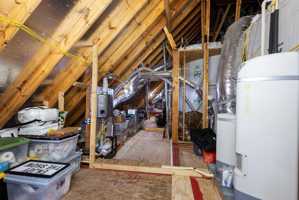 HUGE Texas basement accessible from the media room closet.  This picture does not do the amount of storage justice. Also easy access to water softener and tank less hot water heater.