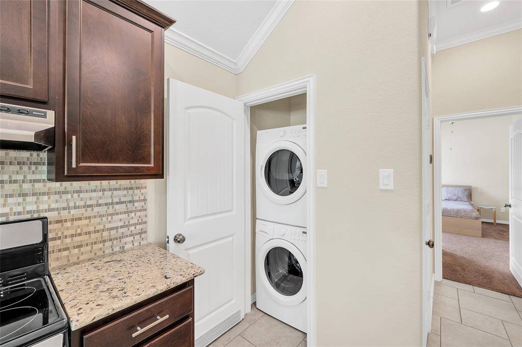 Full size washer and dryer included.