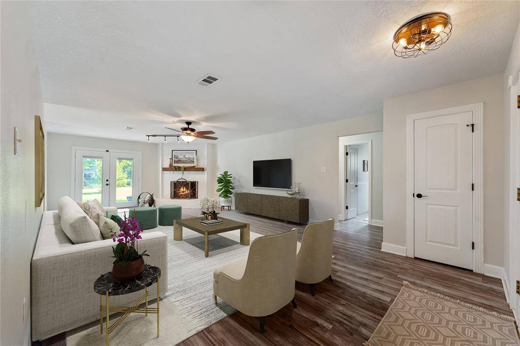 Virtually staged living area for visualization purposes.