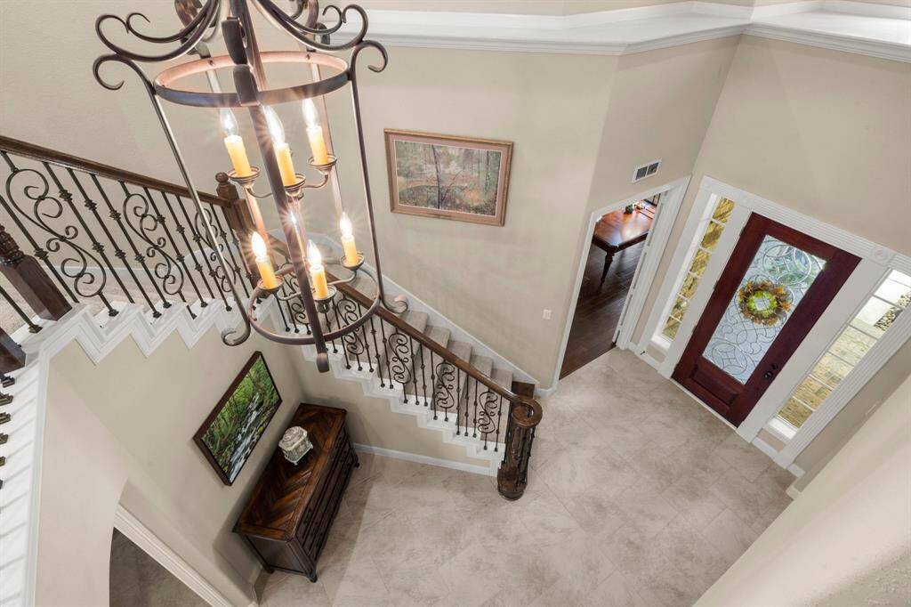 View from above looking at the front door.