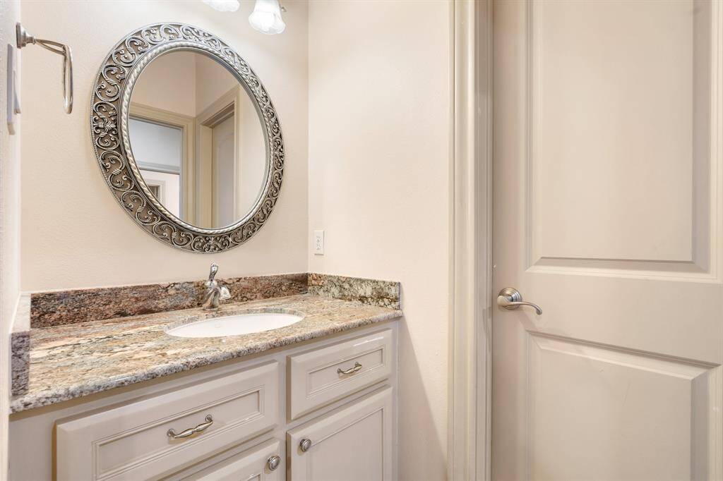 Each bedroom upstairs has a private vanity with sink.