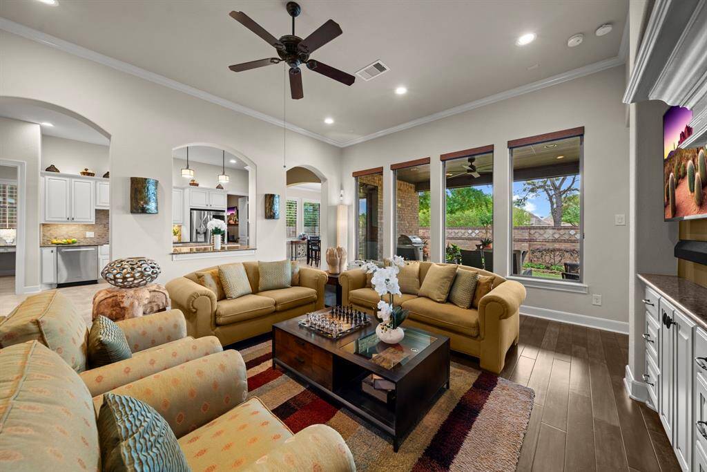The Den is large and open to the kitchen/breakfast area