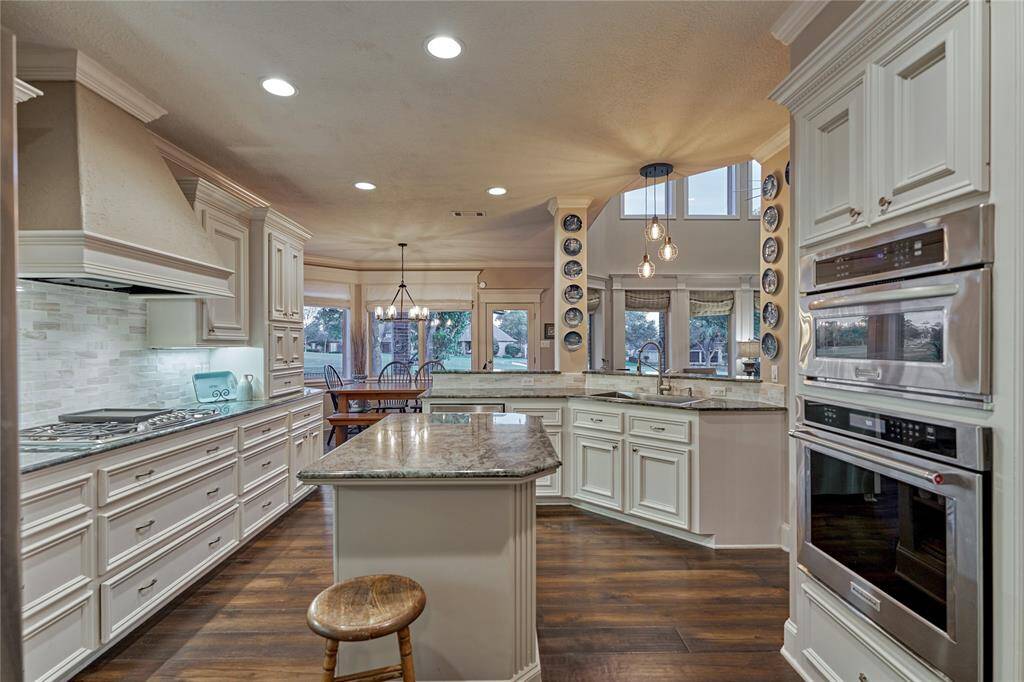 A center island for meal prep and entertaining.