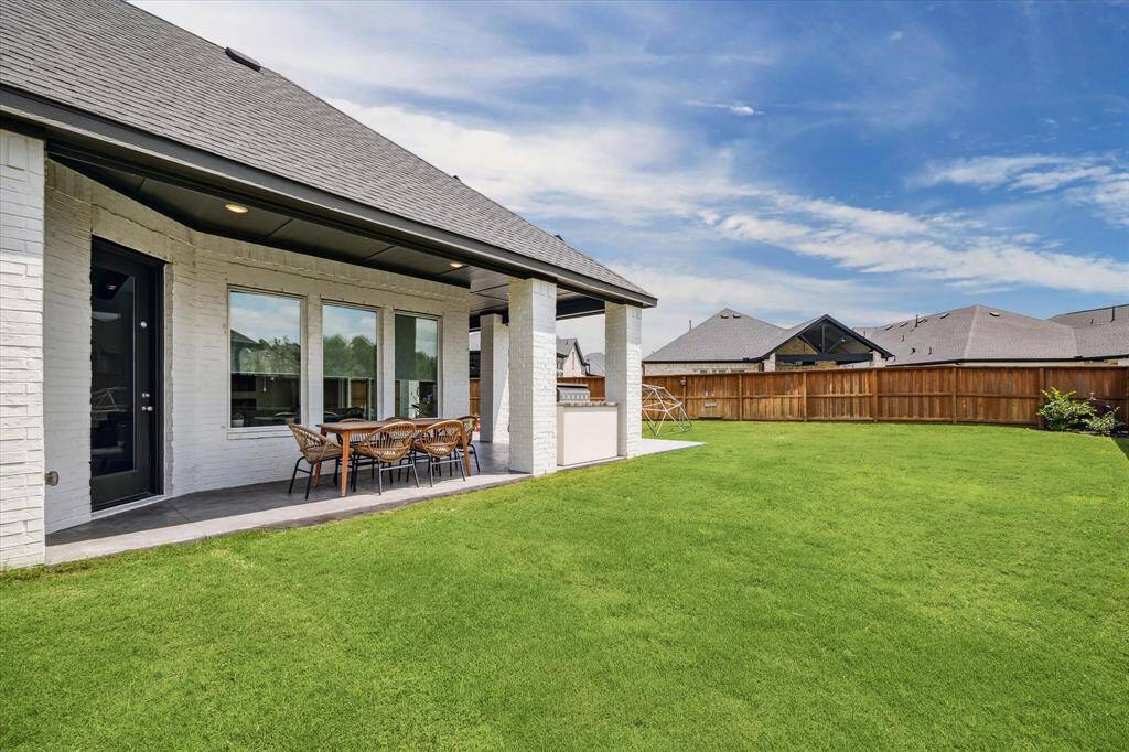 large and private back lawn