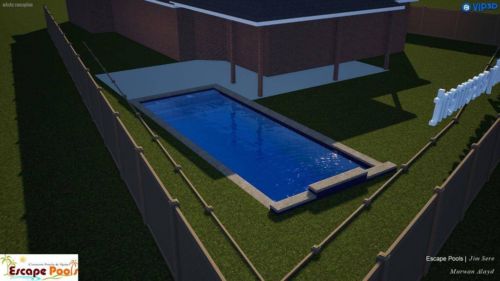 31' x 15' pool can fit in the back yard.