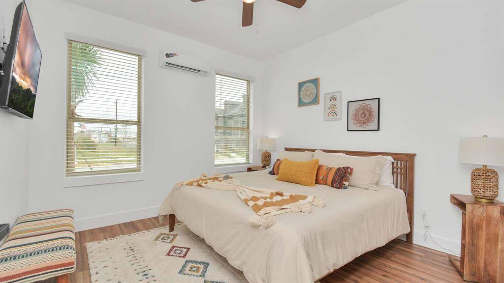 The primary bedroom.