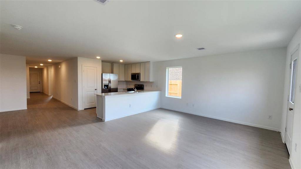 Family room to Kitchen and Dining