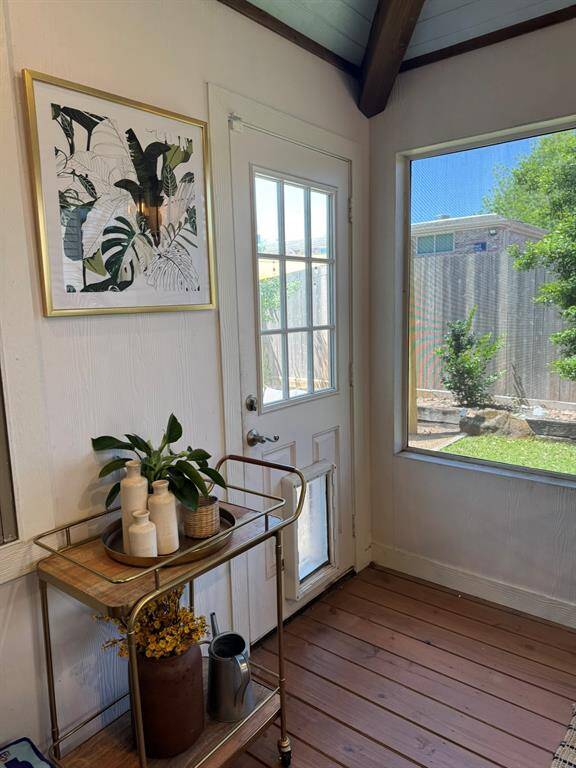Door to backyard with doggy door