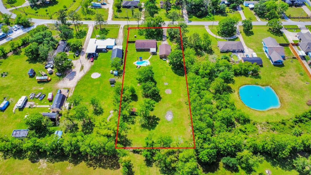 Aerial view of the property.