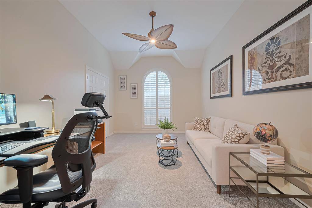office/possible 4th bedroom on left with a full closet