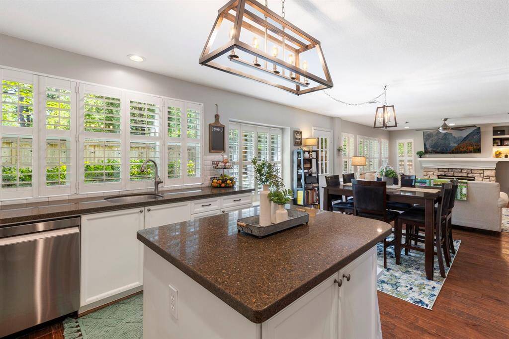 Cook while overlooking beautiful backyard space.