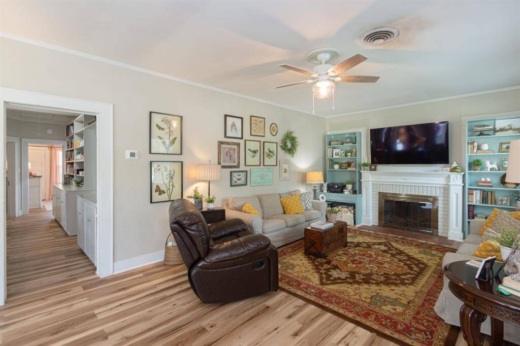Cozy living space with fireplace