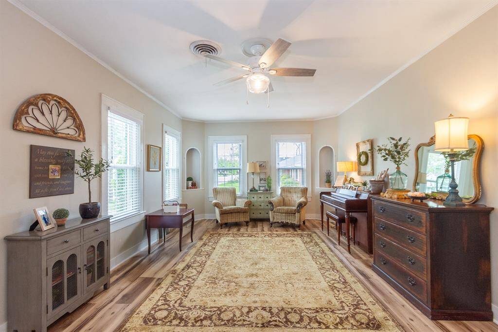 Lots of natural light in this living area