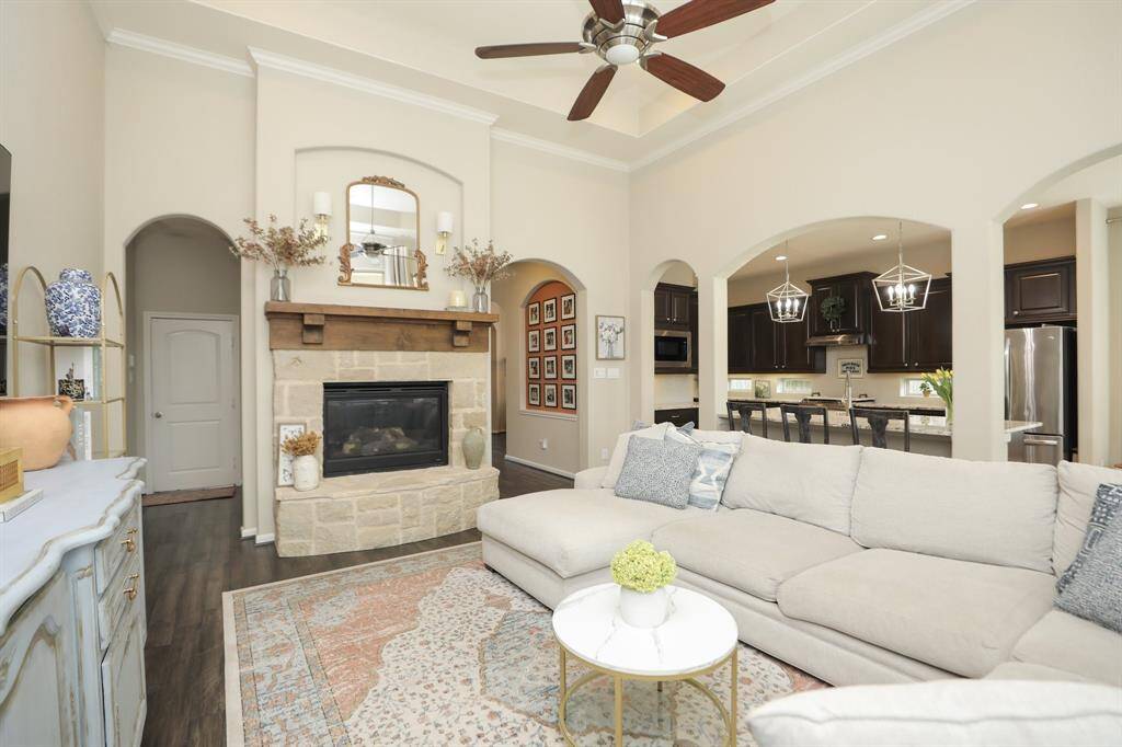 Lovely stone fireplace to enjoy