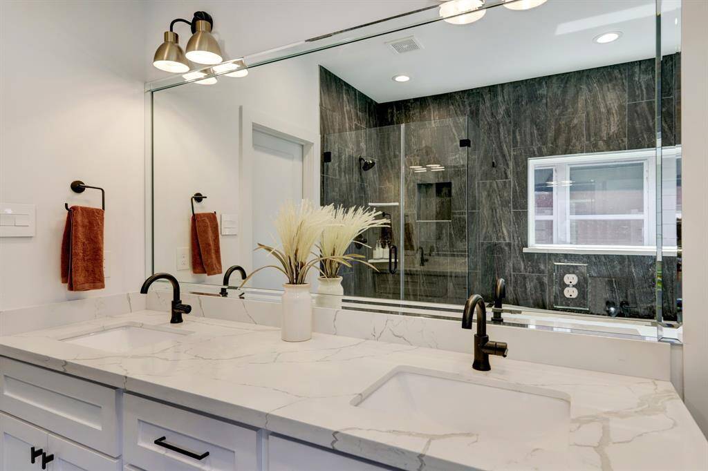 Double vanity.