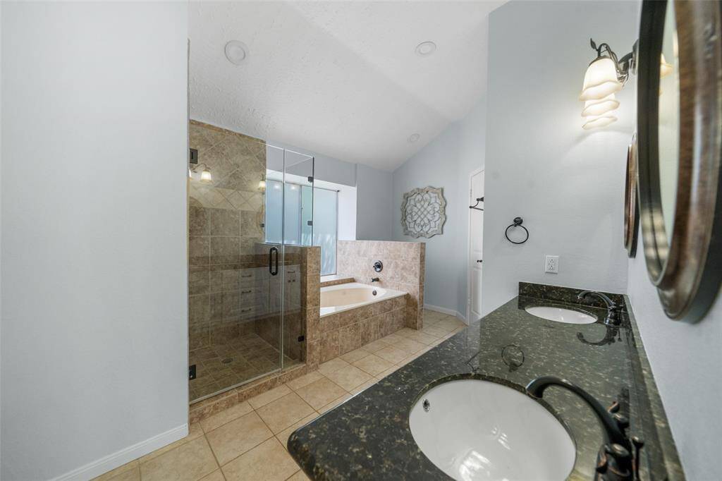 Double vanity in the primary ensuite bath