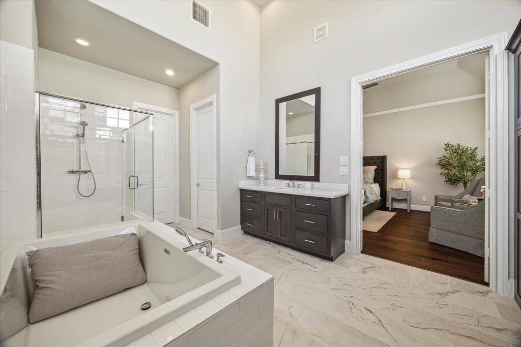 Soak in this big, deep tub or enjoy a spacious shower.