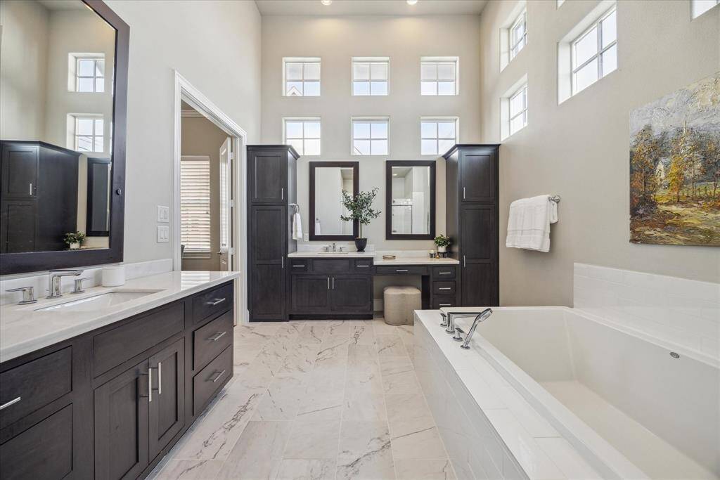 Two vanity areas with loads of storage for all those items that make us feel and look our best!