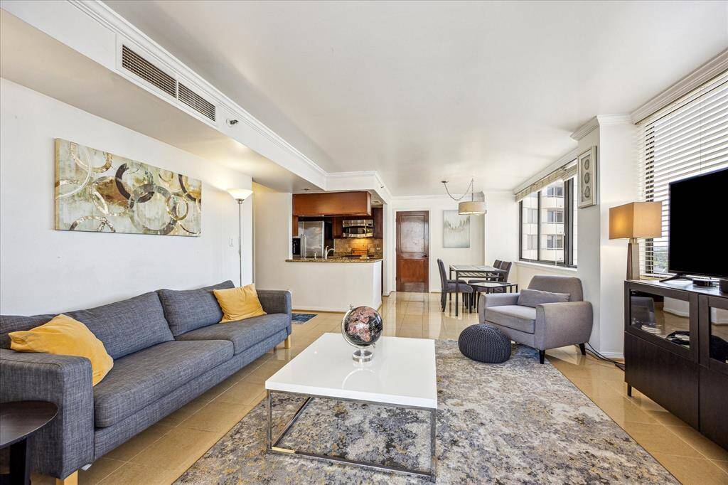 A view from the living room that showcases the open floor plan.