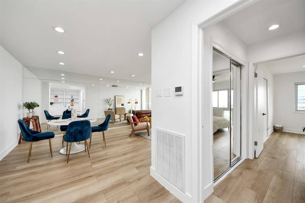 Another view of the space, where abundant natural light pours in through the windows.