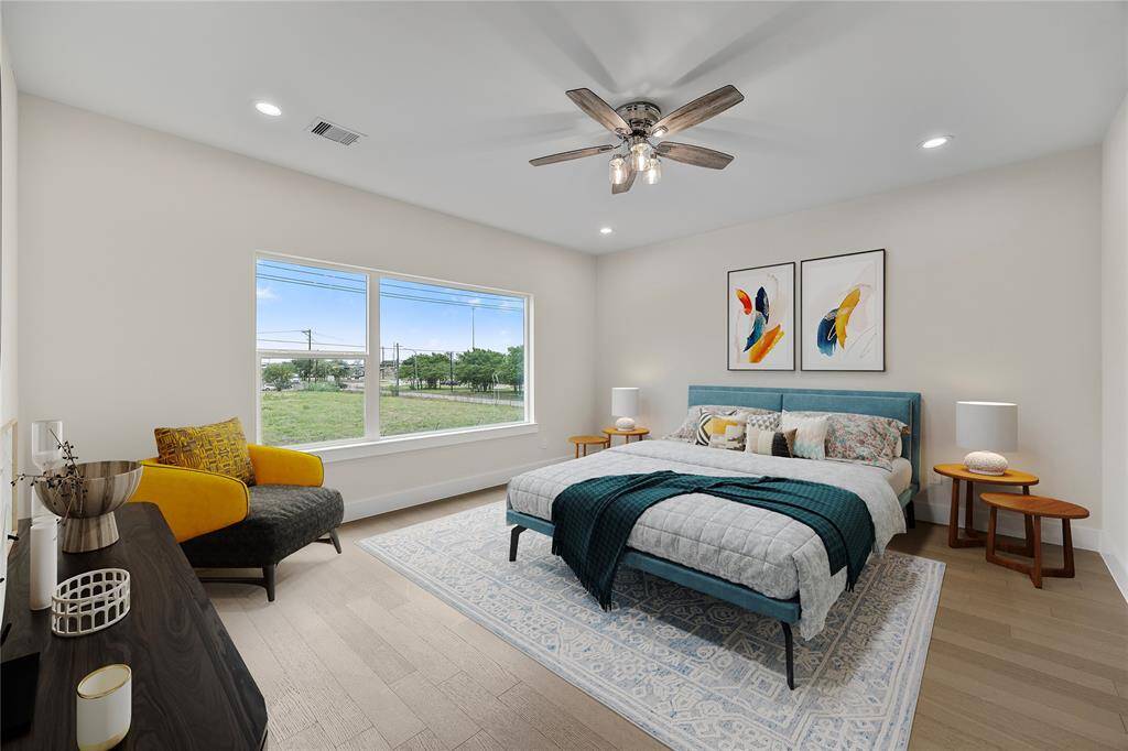 Master Bedroom on 2nd Floor has a niece  window view