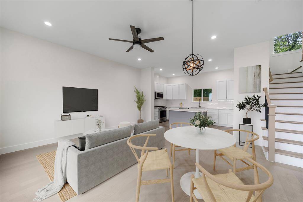 Living Room, Dining Room and Kitchen Combination