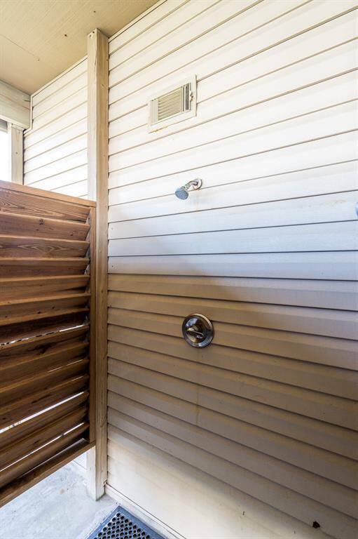 After a day of surf and sand, enjoy the ease of the outdoor shower—perfect for keeping the beach where it belongs.