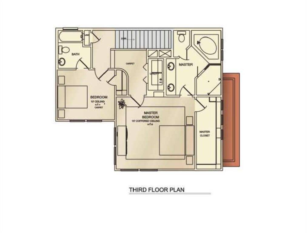 Third Floor Layout - does not show addition of elevator