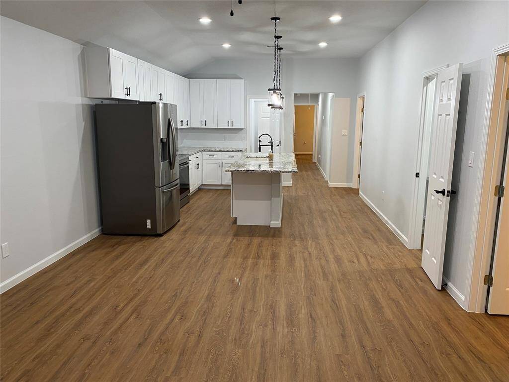 Open concept living and kitchen area