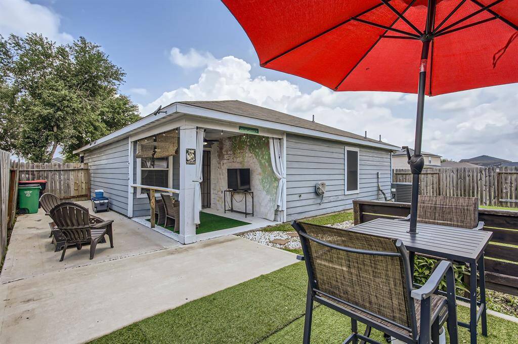 Another view of the extended patio