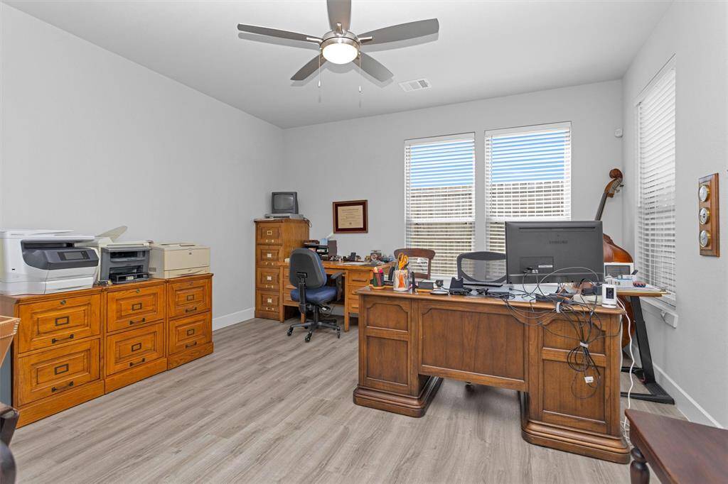 Downstairs bedroom being used as an office