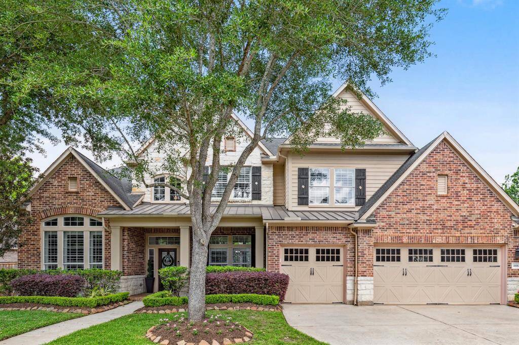 Tucked in on a quiet cul-de-sac, this stately home on 13,089 SF also backs to a green belt.