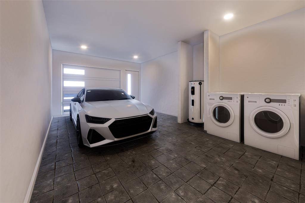 Rendering of primary bathroom in the duplex.